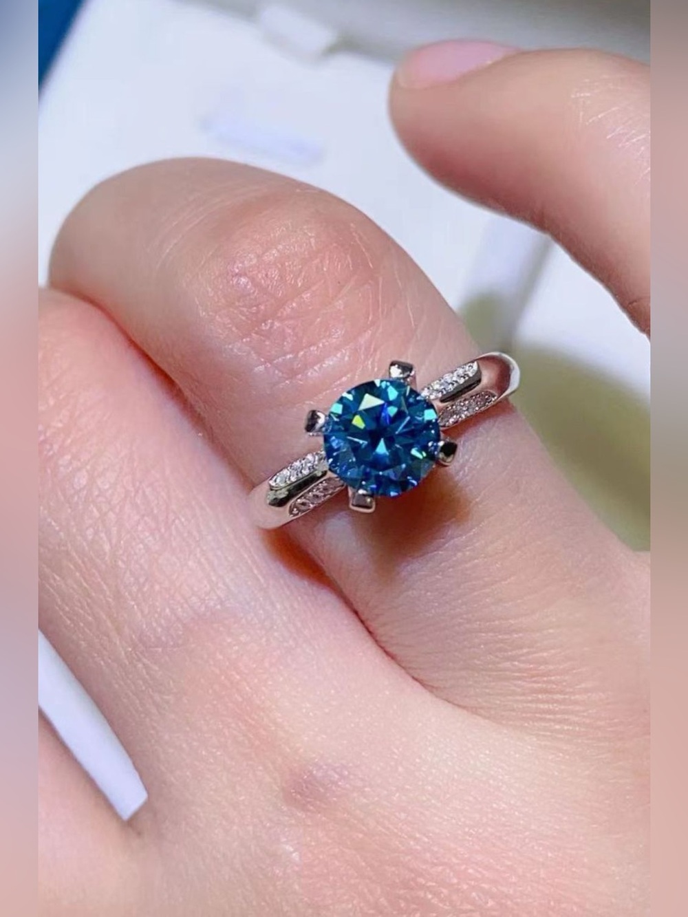 1 Carat Moissanite 4-Prong Ring